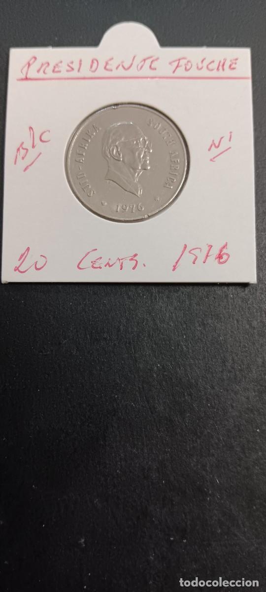 Monedas antiguas de &Aacute;frica: SUDAFRICA 20 CENTIMOS 1976 BC KM=95 (NIQUEL) PRESIDENTE FOUCHE