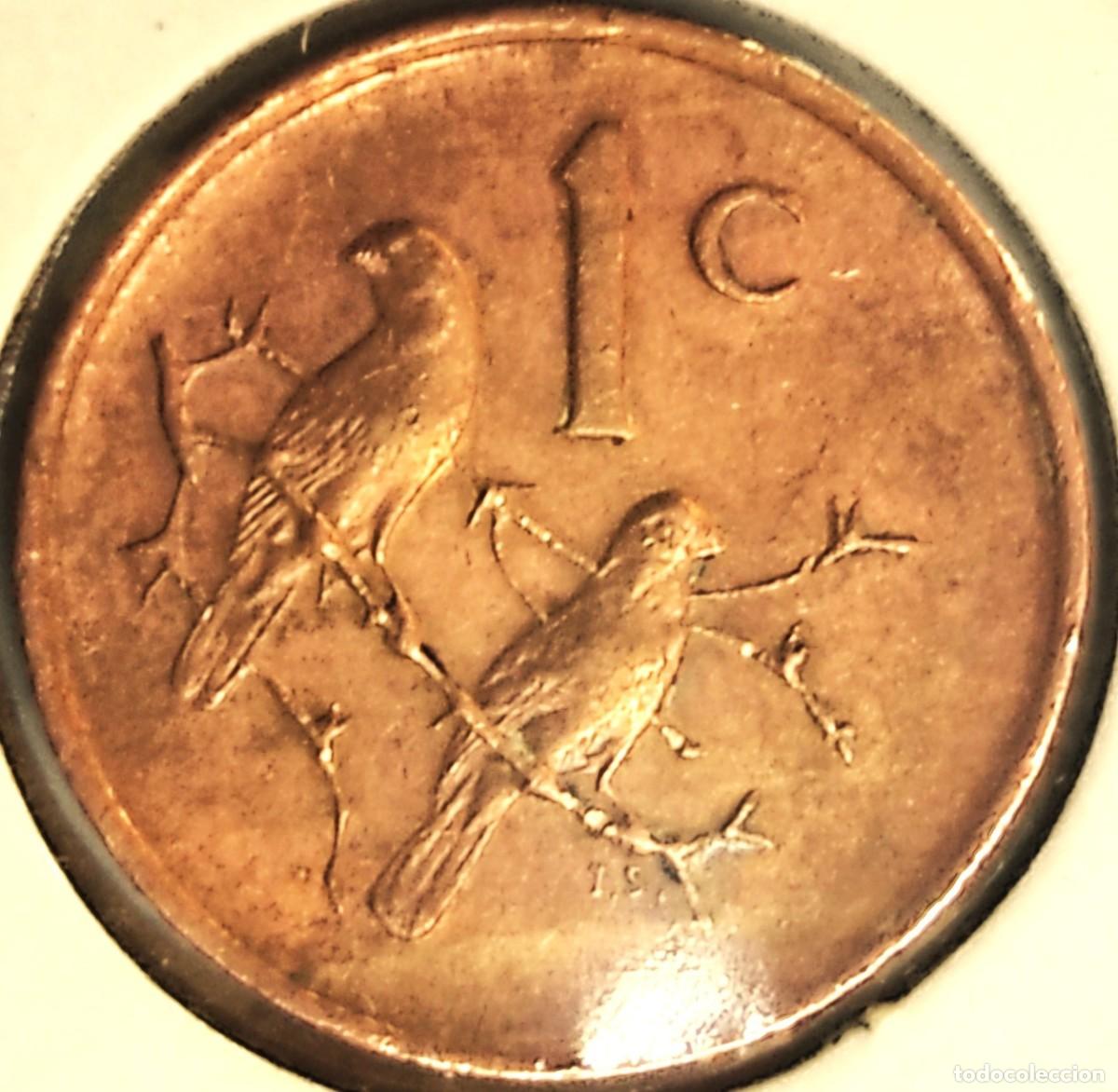 Old Coins of Africa: SUDAFRICA (1961-) - 1 CENTAVO 1987 - GORRION - A - 3 GR. BRONCE - DIAMETRO 19 mm - KM#82 - MB