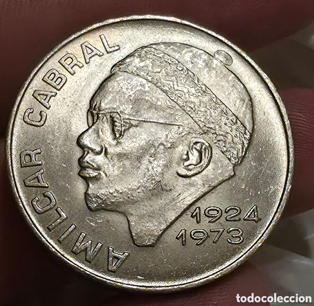 Monedas antiguas de &Aacute;frica: Cabo Verde. Moneda de 50 escudos 1977 Amilcar Cabral