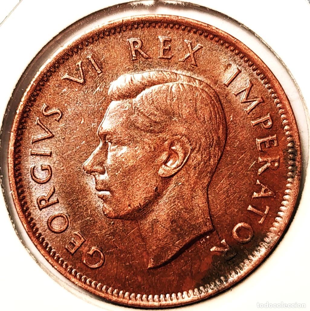 Monedas antiguas de &Aacute;frica: SUDAFRICA (1937-1952) - 0,50 PENIQUE 1942 - REY JORGE VI - BARCO VELERO - A - 5,67 GR. BRONCE