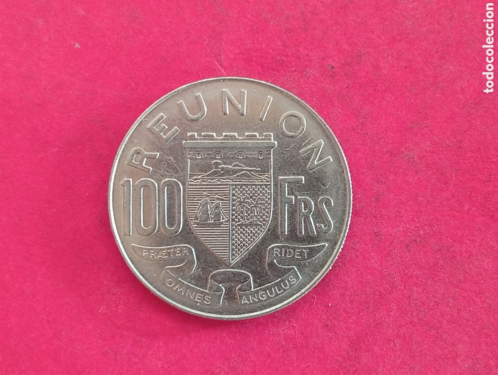 Monedas antiguas de &Aacute;frica: 100 francos de Reuni&oacute;n 1972