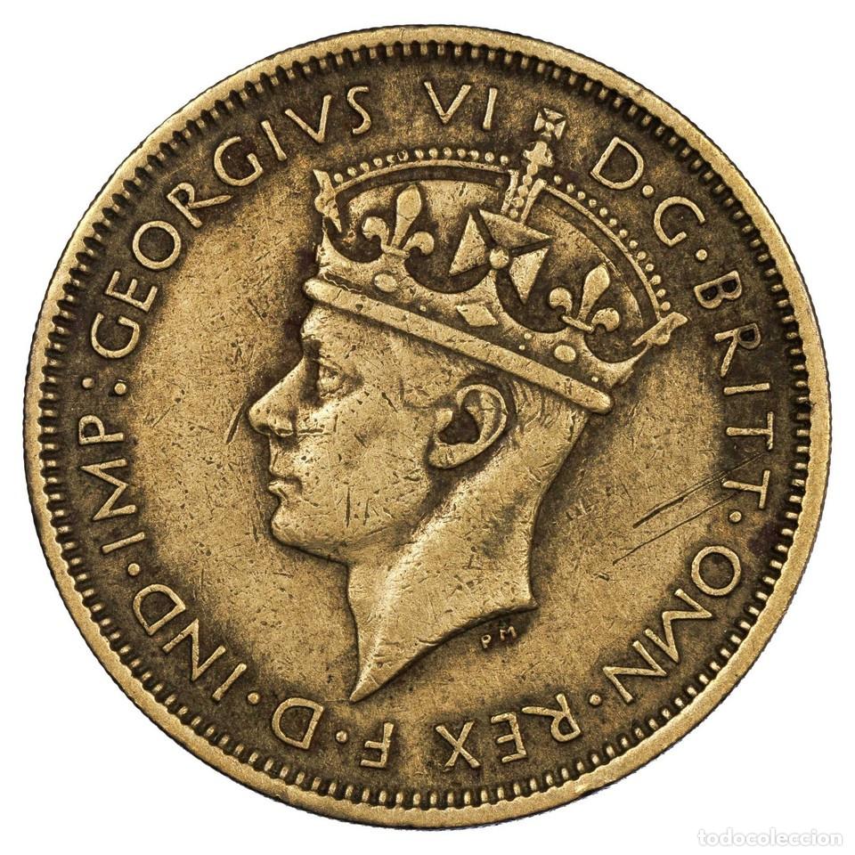 Monedas antiguas de &Aacute;frica: Afrique occidentale britannique 1 shilling 1943 George VI laiton nickel