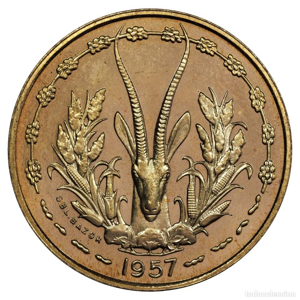 Monedas antiguas de &Aacute;frica: Afrique Occidentale Fran&ccedil;aise Togo 10 francs 1957 ESSAI bronze-aluminium