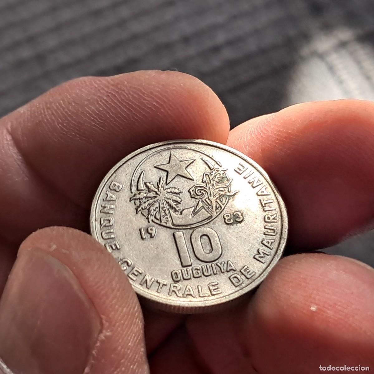 Monedas antiguas de &Aacute;frica: MONEDA DE MAURITANIA 10 OUGUIYA 1403 (1983) ١٤٠٣ F, KM# 4, Sch&ouml;n# 5, N# 2509.