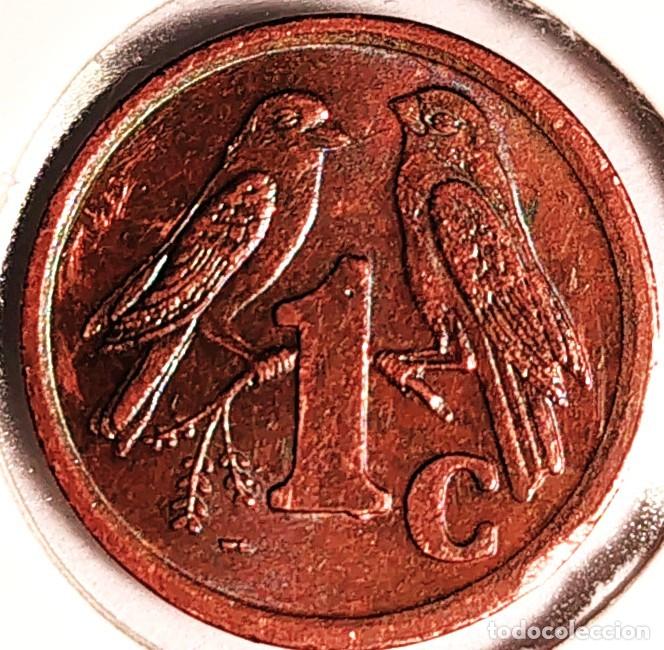 Monedas antiguas de &Aacute;frica: SUDAFRICA (1961-) - 1 CENTAVO 1997 - GORRION - A - ACERO COBREADO - DIAMETRO 15 mm - KM#170 - MB