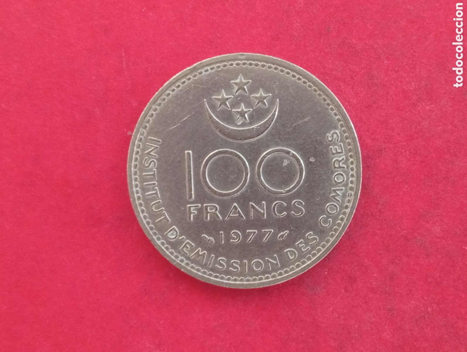 Monedas antiguas de &Aacute;frica: 100 francos de Comores 1977