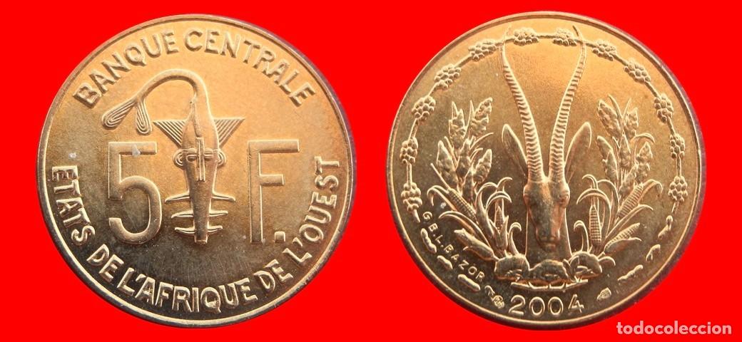 Monedas antiguas de &Aacute;frica: 5 FRANCOS 2004 SIN CIRCULAR AFRICA OCIDENTAL-9944SC