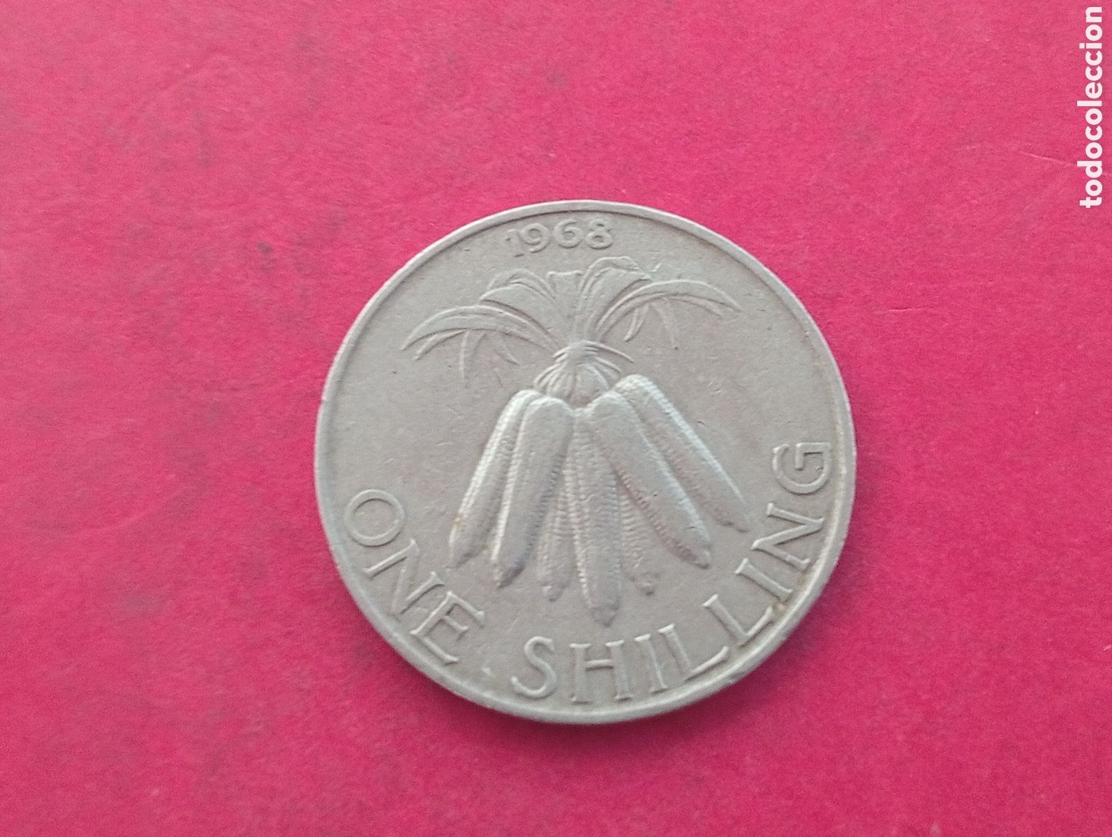 Monedas antiguas de &Aacute;frica: 1 chel&iacute;n de Malawi 1968