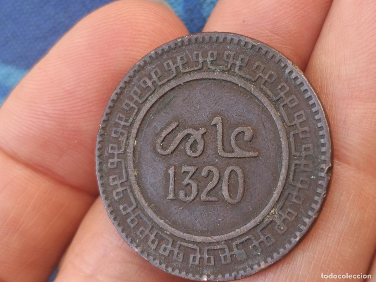 Monedas antiguas de &Aacute;frica: 10 MAZUNAS, MARRUECOS. ABD-AL AZIZ, 1320 (1902)