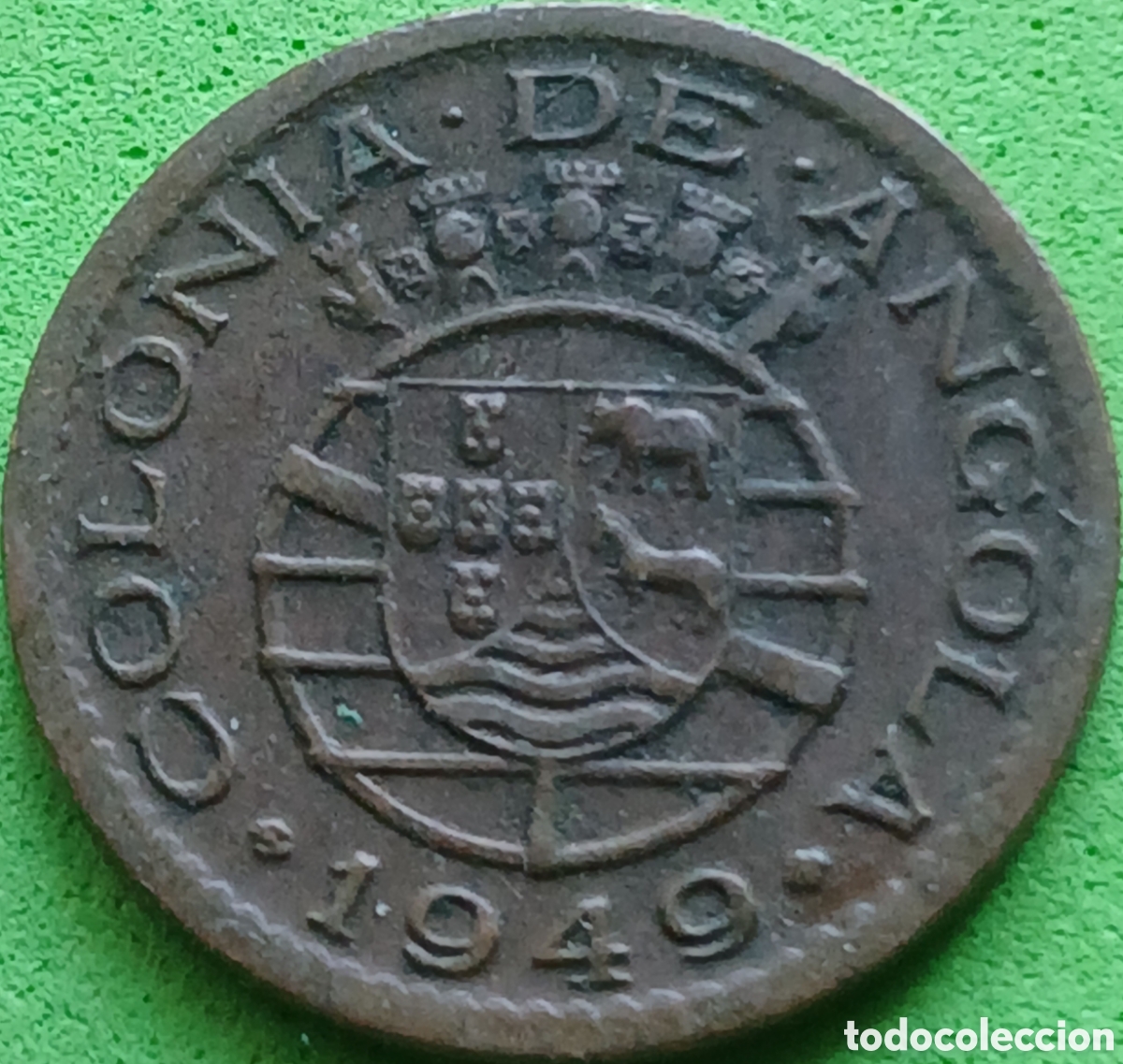 Monedas antiguas de &Aacute;frica: Angola 10 centavos 1949 km#70 Guerra de Restauraci&oacute;n de 1648