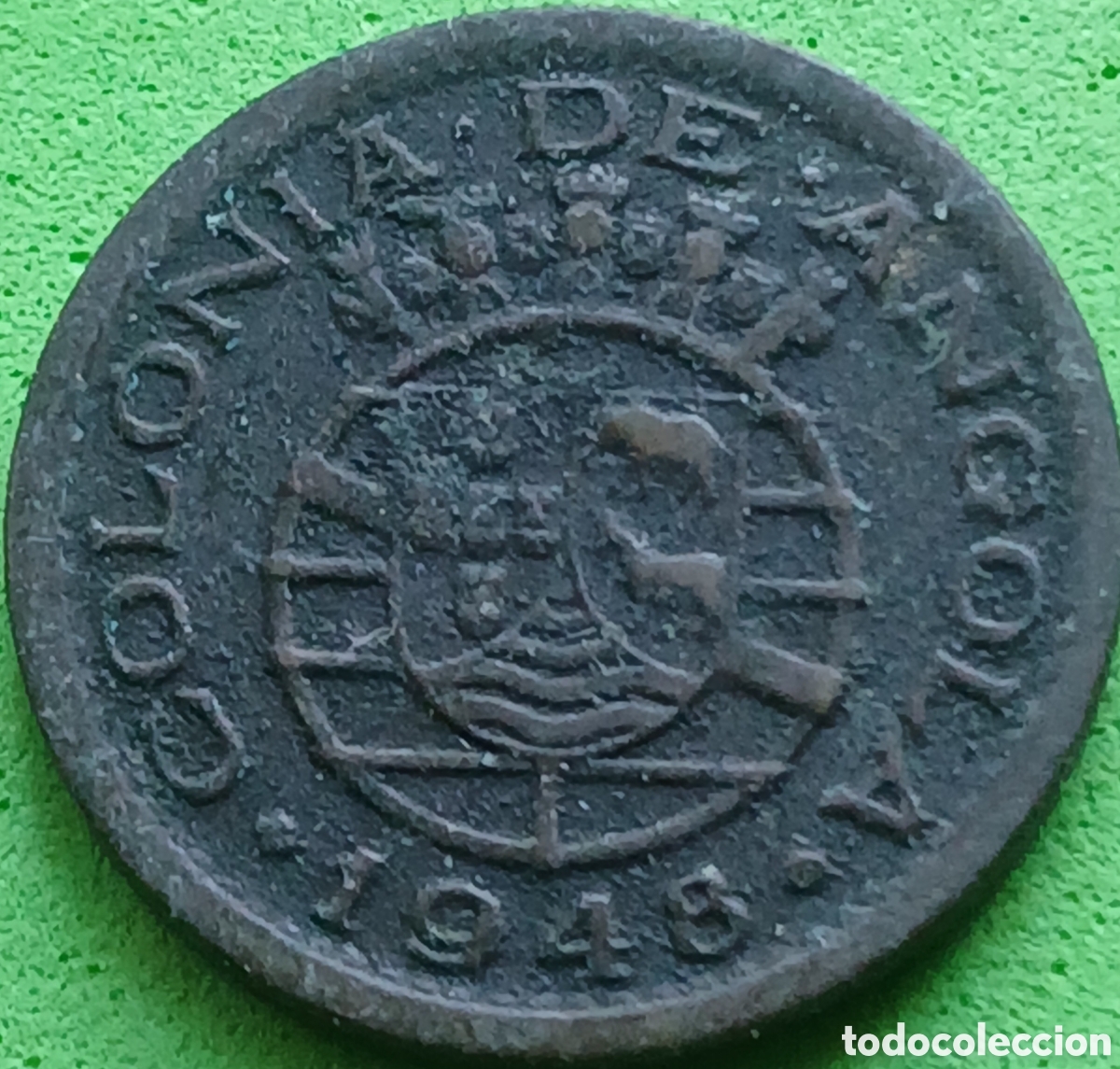 Monedas antiguas de &Aacute;frica: Angola 10 centavos 1948 km#70 Guerra de Restauraci&oacute;n de 1648