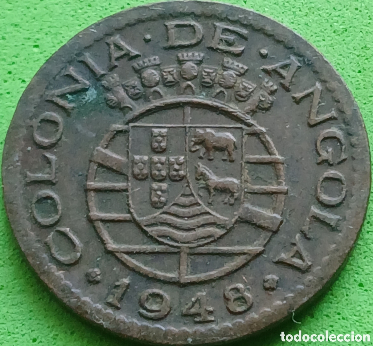 Monedas antiguas de &Aacute;frica: Angola 20 centavos 1948 km#71 Guerra de Restauraci&oacute;n de 1648