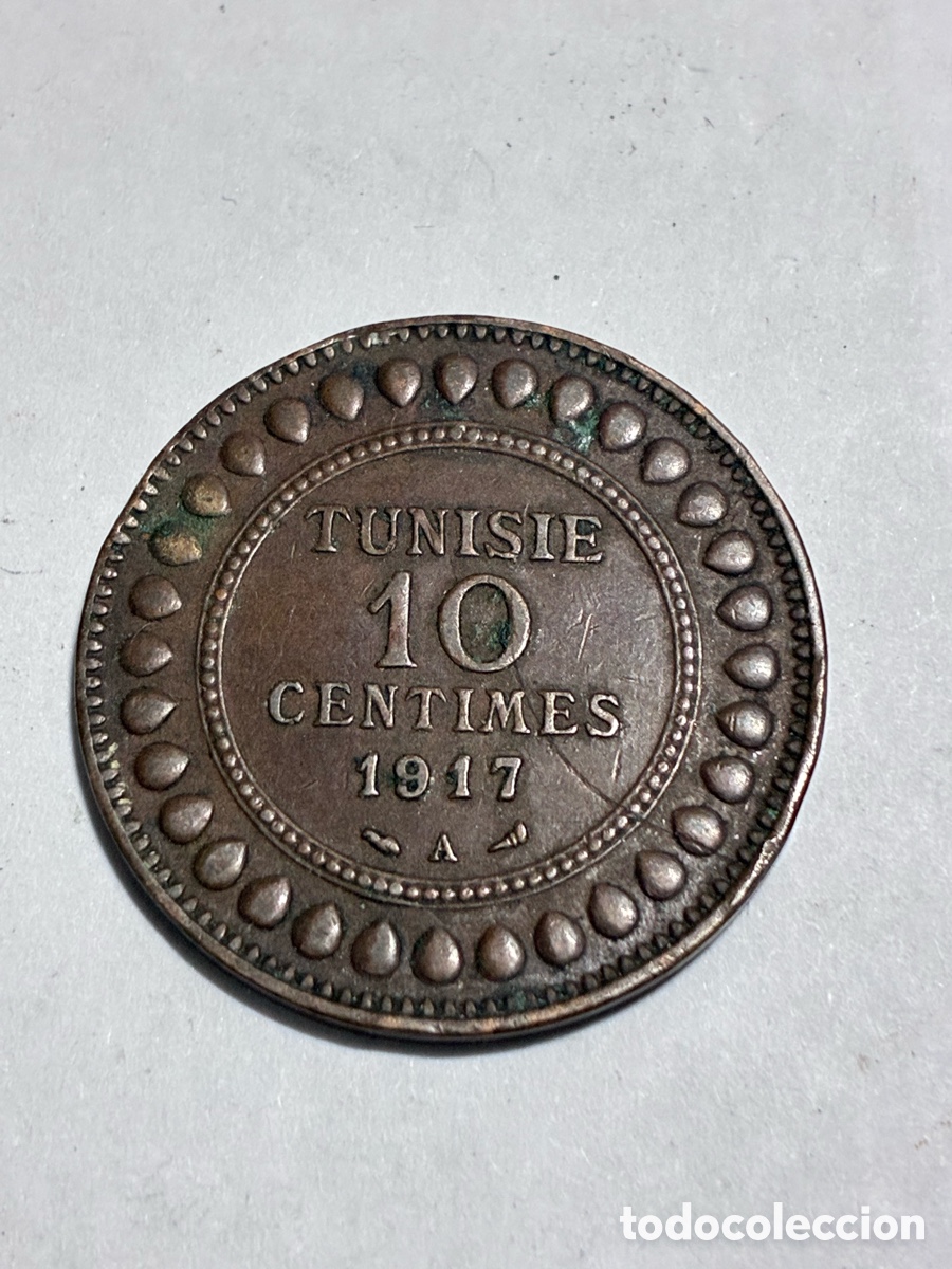 Monedas antiguas de &Aacute;frica: Moneda 10 c&eacute;ntimes Tunisie 1917 X-53