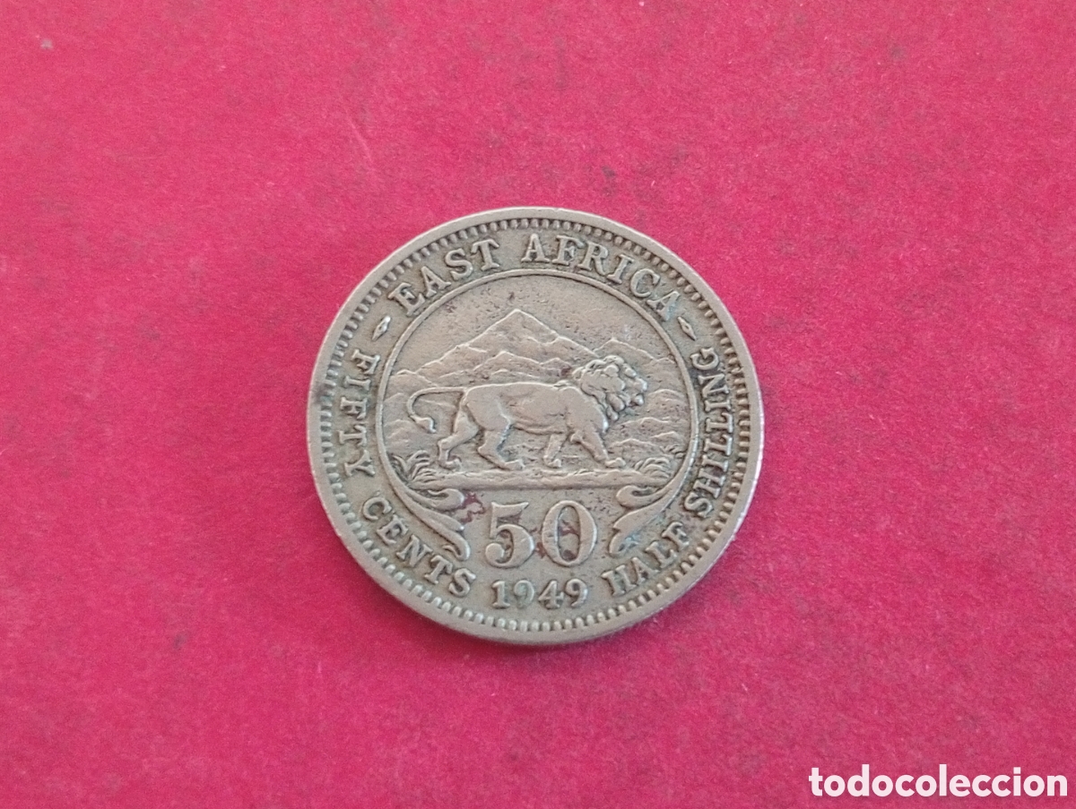 Monedas antiguas de &Aacute;frica: 50 cents &Aacute;frica Este Brit&aacute;nica 1949