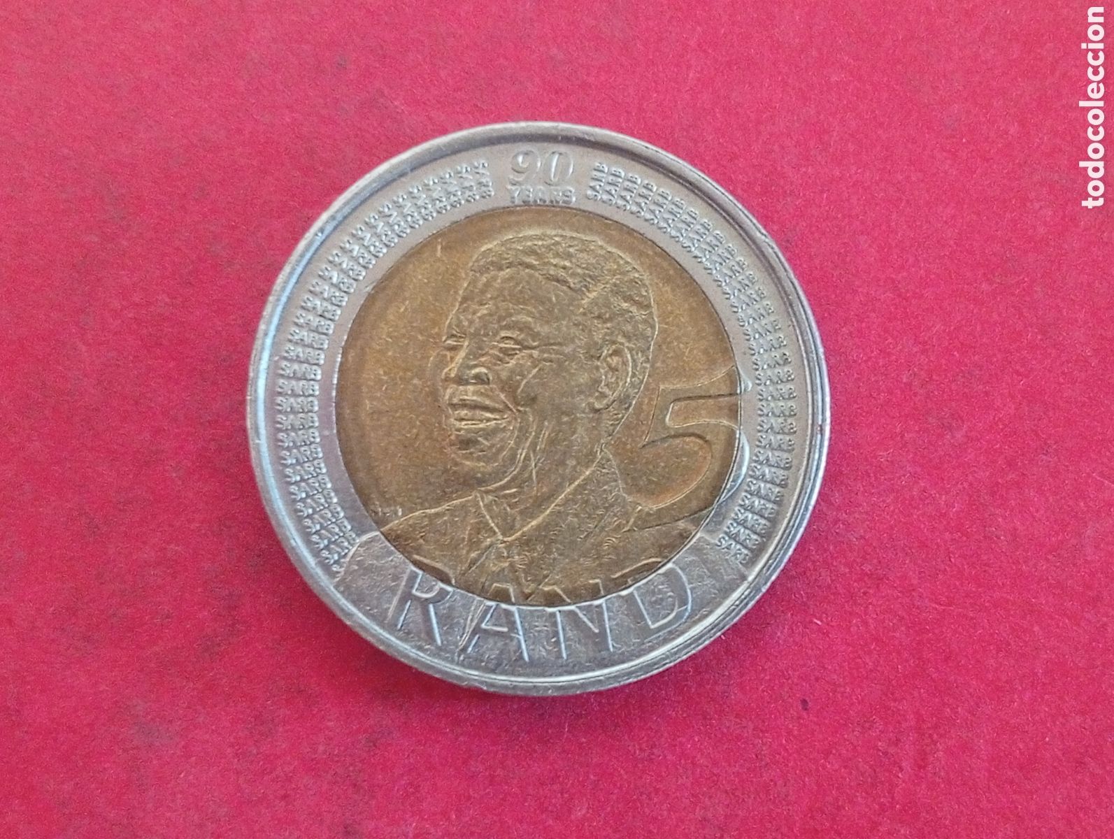 Monedas antiguas de &Aacute;frica: 5 rand de Sud&aacute;frica 2008 conmemorativa