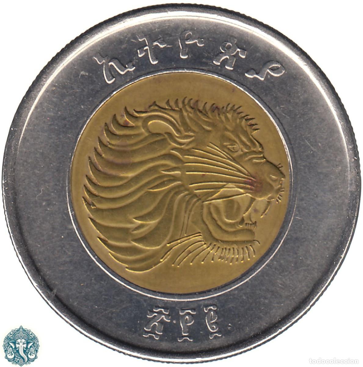 Monedas antiguas de &Aacute;frica: ETIOP&Iacute;A 1 Birr EE2002 (2010) ፳፻፪ bimet&aacute;lica KM#78 ETHIOPIA