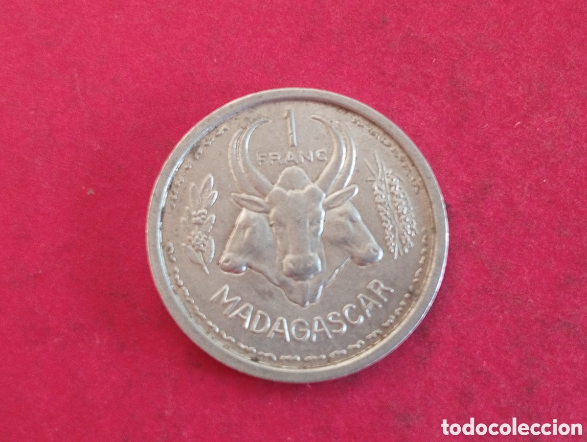 Monedas antiguas de &Aacute;frica: 1 franco de Madagascar 1958