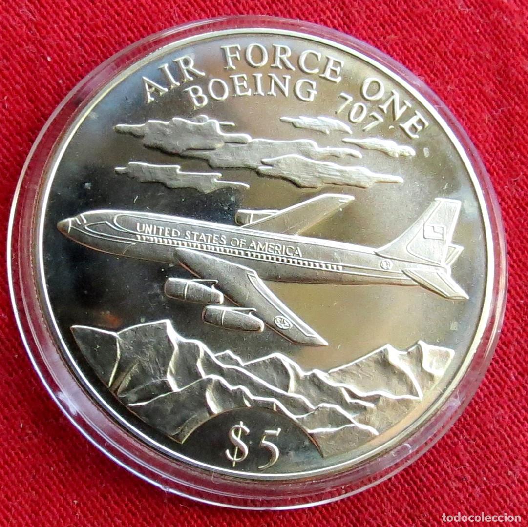 Monedas antiguas de &Aacute;frica: Liberia 5 $ 2000 Boeing 707