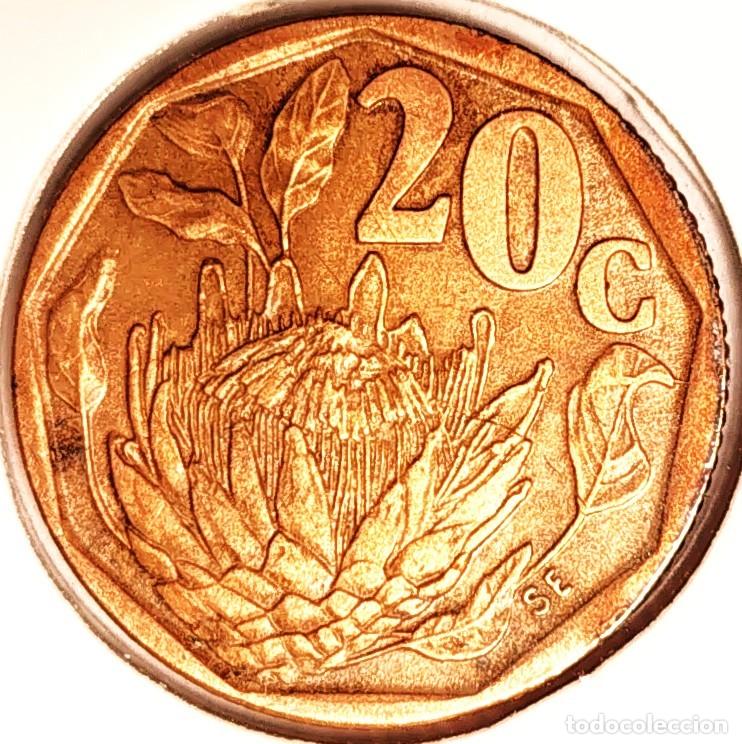 Monete antiche di Africa: SUDAFRICA (1961-) - 20 CENTAVOS 1992 - REPUBLICA - A - 3,50 GR. ACERO BRONCEADO - DIAMETRO 19 mm