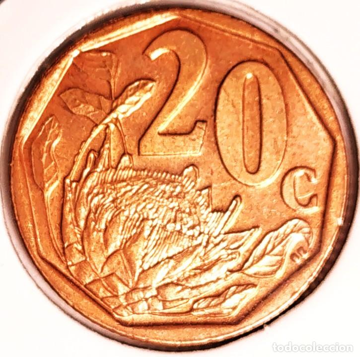 Monete antiche di Africa: SUDAFRICA (1961-) - 20 CENTAVOS 2008 - ISEWULA AFRIKA - A - 3,50 GR. ACERO BRONCEADO - DIAMETRO 19 m