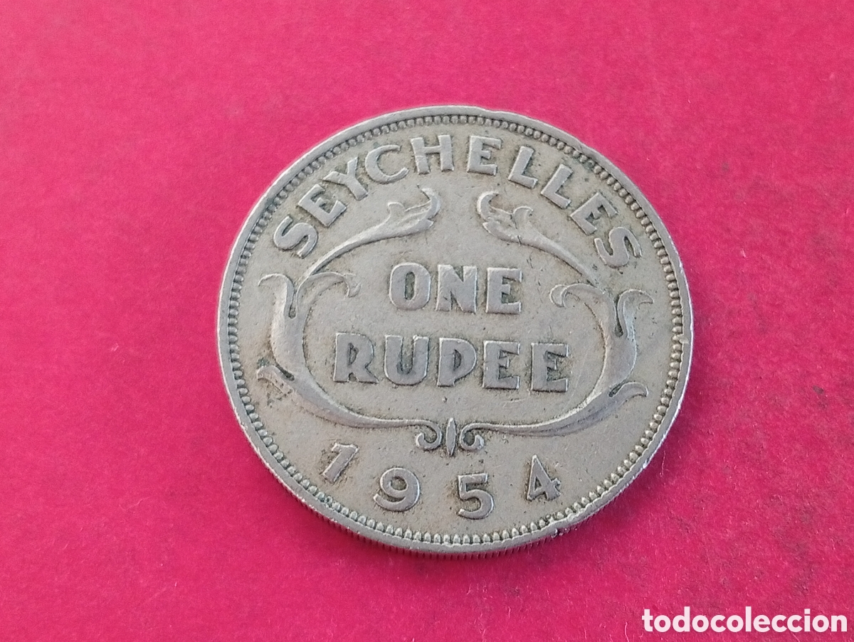 Monedas antiguas de &Aacute;frica: 1 rupia de Seychelles 1954