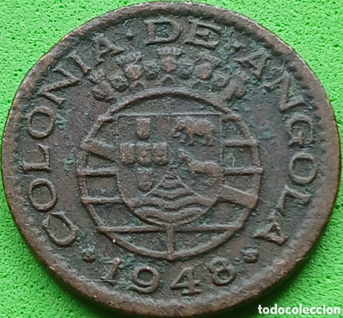 Monedas antiguas de &Aacute;frica: Angola 20 centavos 1948 km#71 Guerra de Restauraci&oacute;n de 1648