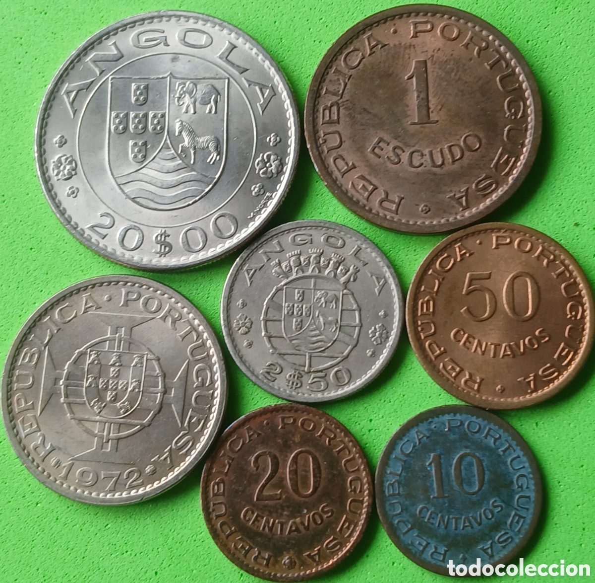 Monedas antiguas de &Aacute;frica: Angola lote 7 monedas diferentes. 1949-1972.