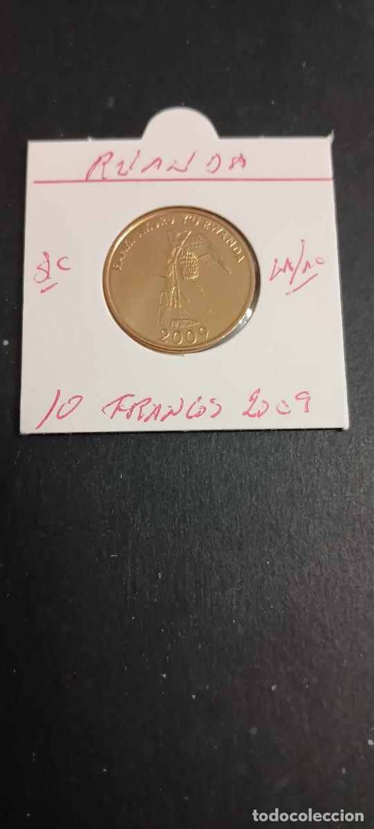 Monedas antiguas de &Aacute;frica: RUANDA(RWANDA) 10 FRANCOS 2009 S/C KM=34 (LAT&Oacute;N-ACERO)
