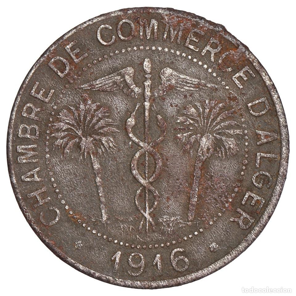 Monedas antiguas de &Aacute;frica: Alg&eacute;rie jeton de n&eacute;cessit&eacute; 10 centimes 1916 Chambre de commerce d'Alger