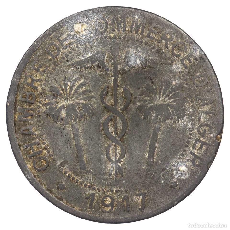 Monedas antiguas de &Aacute;frica: Alg&eacute;rie jeton de n&eacute;cessit&eacute; 10 centimes 1917 Alger Chambre de commerce zinc