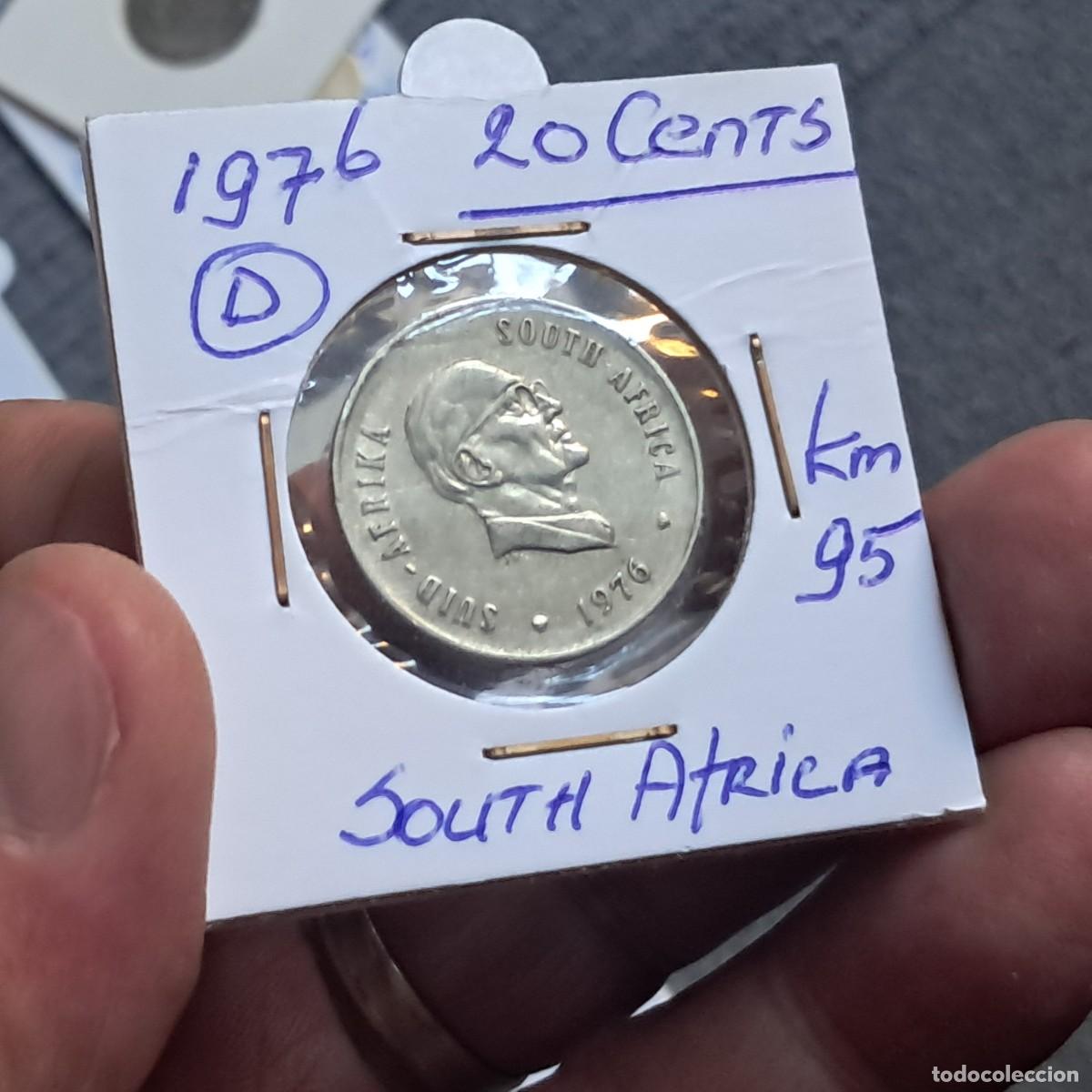 Monedas antiguas de &Aacute;frica: MONEDA DE SUD&Aacute;FRICA 20 CENTS (Jacobus J. Fouch&eacute;) 1976 F, KM# 95, Hern# D171, Sch&ouml;n# 135, N# 1793.