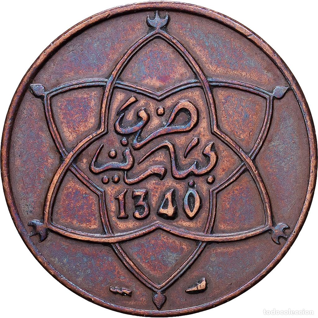 Monedas antiguas de &Aacute;frica: [#1552403] Marruecos, Yusuf, 5 Mazunas, 1921 (AH 1340), bi-Bariz, Bronce, MBC+