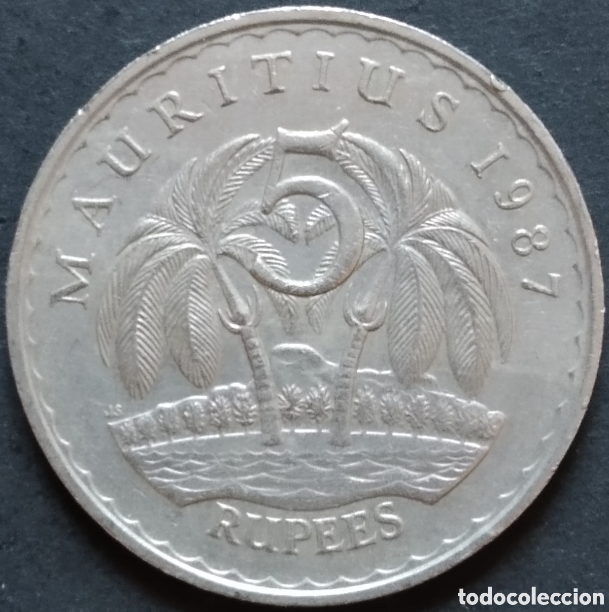 Monedas antiguas de &Aacute;frica: MONEDA - MAURICIO 5 RUPIAS 1987