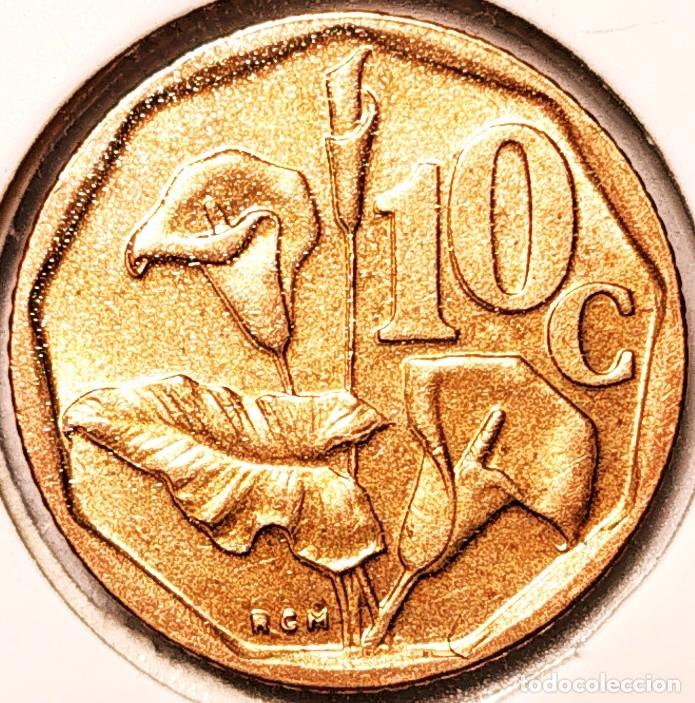 Monedas antiguas de &Aacute;frica: SUDAFRICA (1961-) - 10 CENTAVOS 1995 - REPUBLICA - FLORES - A - 2 GR. ACERO BRONCEADO
