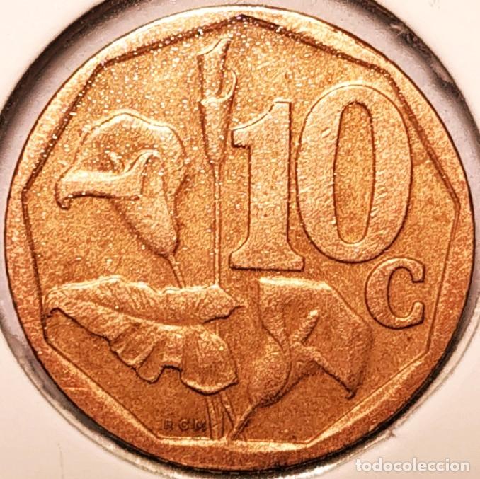 Monedas antiguas de &Aacute;frica: SUDAFRICA (1961-) - 10 CENTAVOS 1998 - REPUBLICA - FLORES - A - 2 GR. ACERO BRONCEADO