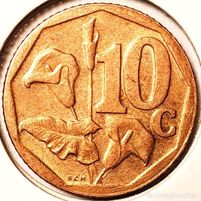 Monedas antiguas de &Aacute;frica: SUDAFRICA (1961-) - 10 CENTAVOS 2006 - REPUBLICA - FLORES - A - 2 GR. ACERO BRONCEADO