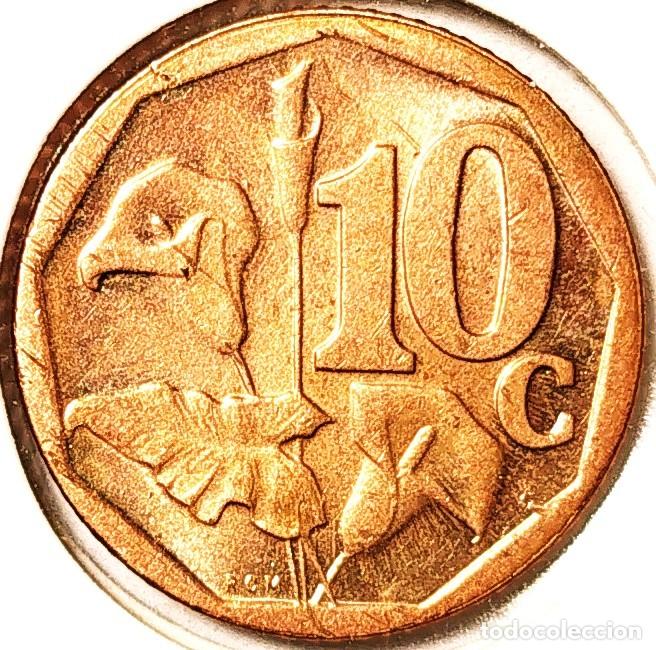 Monedas antiguas de &Aacute;frica: SUDAFRICA (1961-) - 10 CENTAVOS 2007 - REPUBLICA - FLORES - A - 2 GR. ACERO BRONCEADO