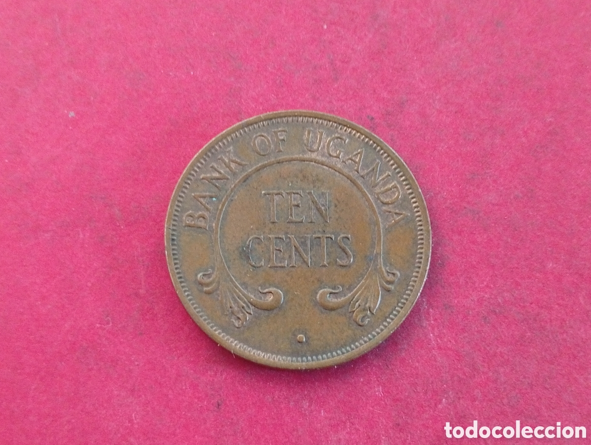 Monedas antiguas de &Aacute;frica: 10 cents de Uganda 1966 - Foto 2