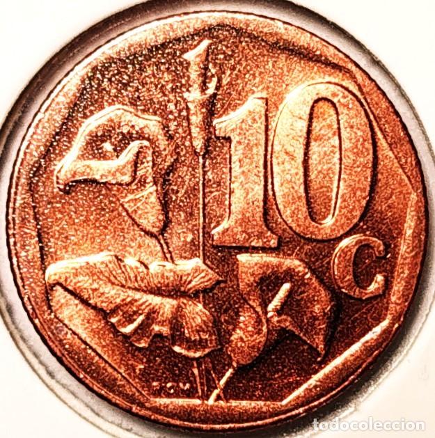 Monedas antiguas de &Aacute;frica: SUDAFRICA (1961-) - 10 CENTAVOS 2014 - REPUBLICA - FLORES - A - 2 GR. ACERO COBREADO