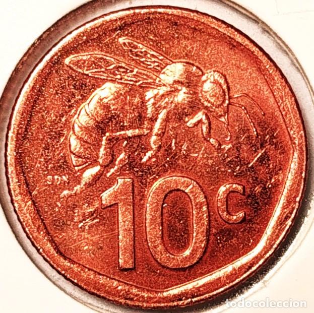 Monedas antiguas de &Aacute;frica: SUDAFRICA (1961-) - 10 CENTAVOS 2023 - REPUBLICA - ABEJA - A - 2 GR. ACERO COBREADO - DIAMETRO 16 mm