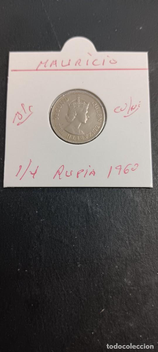 Monedas antiguas de &Aacute;frica: ISLAS MAURICIO 1/4 RUPIA 1960 BC KM=36 (CUPRONIQUEL) ISABEL II