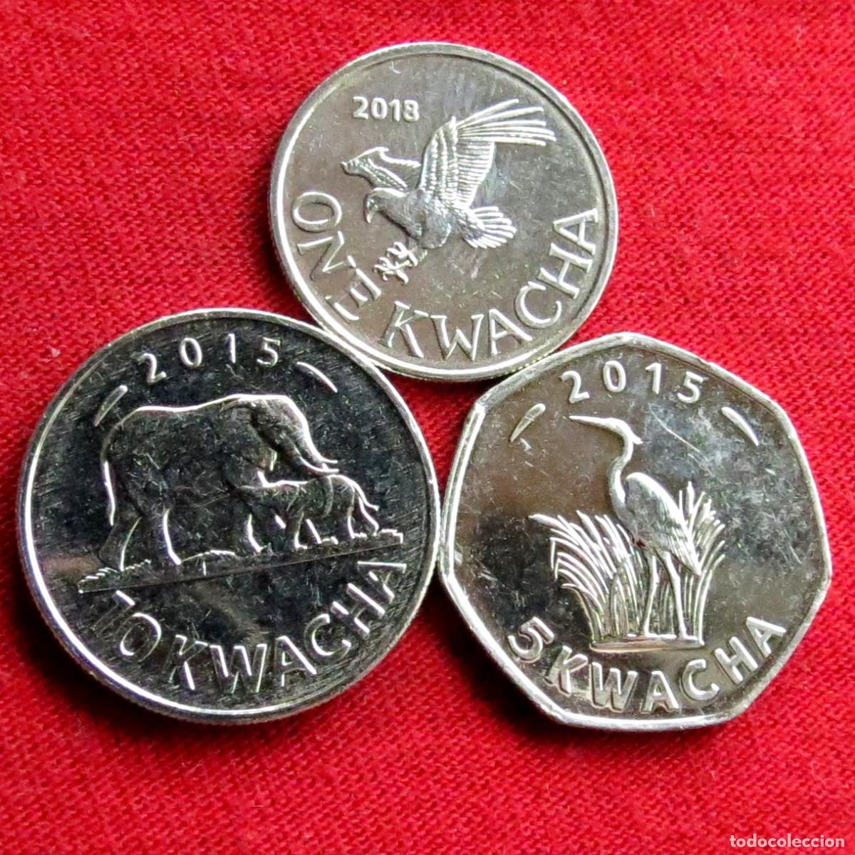 Monedas antiguas de &Aacute;frica: Malawi serie 1 5 10 kwacha 2015 2018 UNC