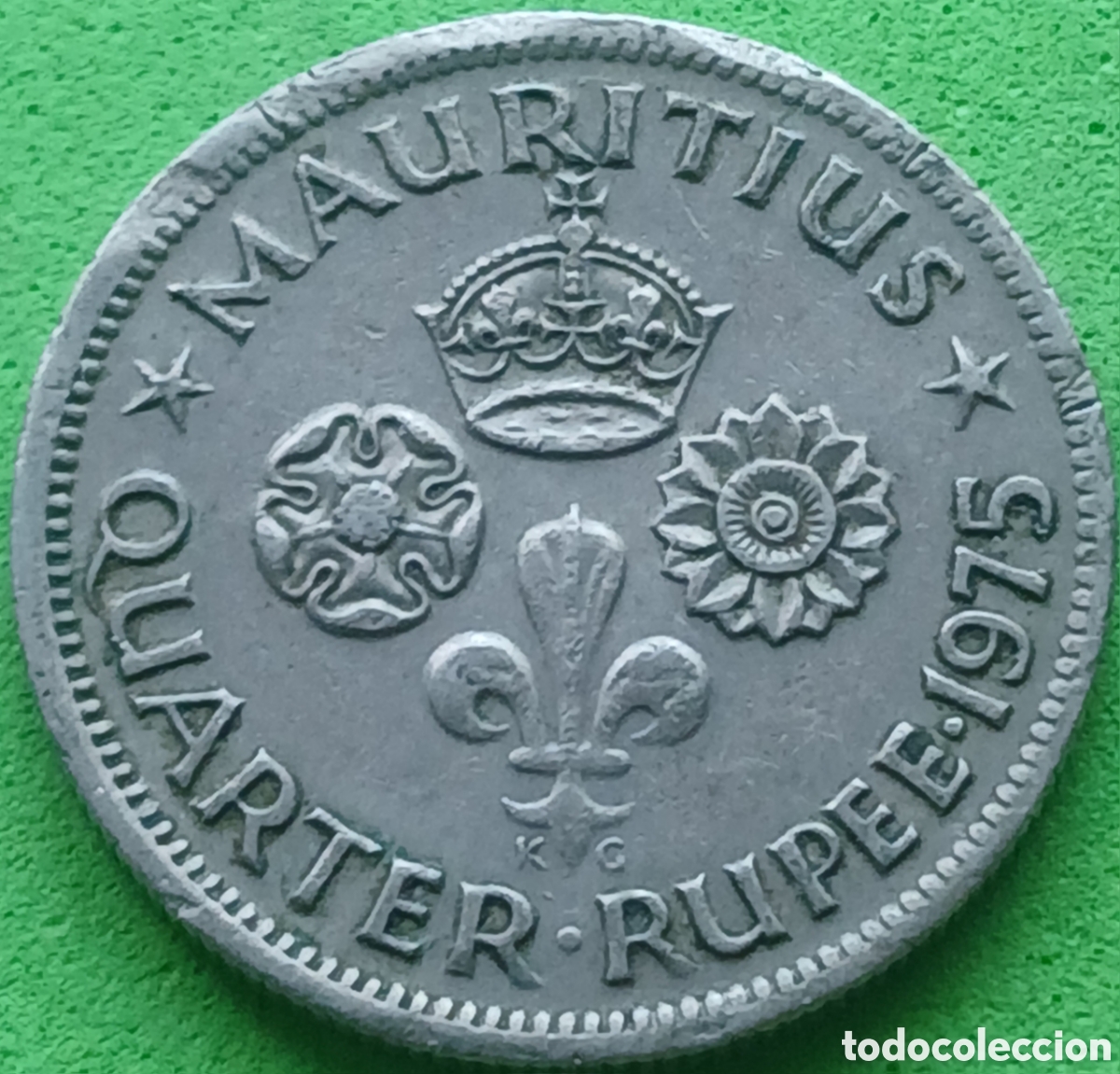 Monedas antiguas de &Aacute;frica: Mauricio quarter rupee 1975 km#36