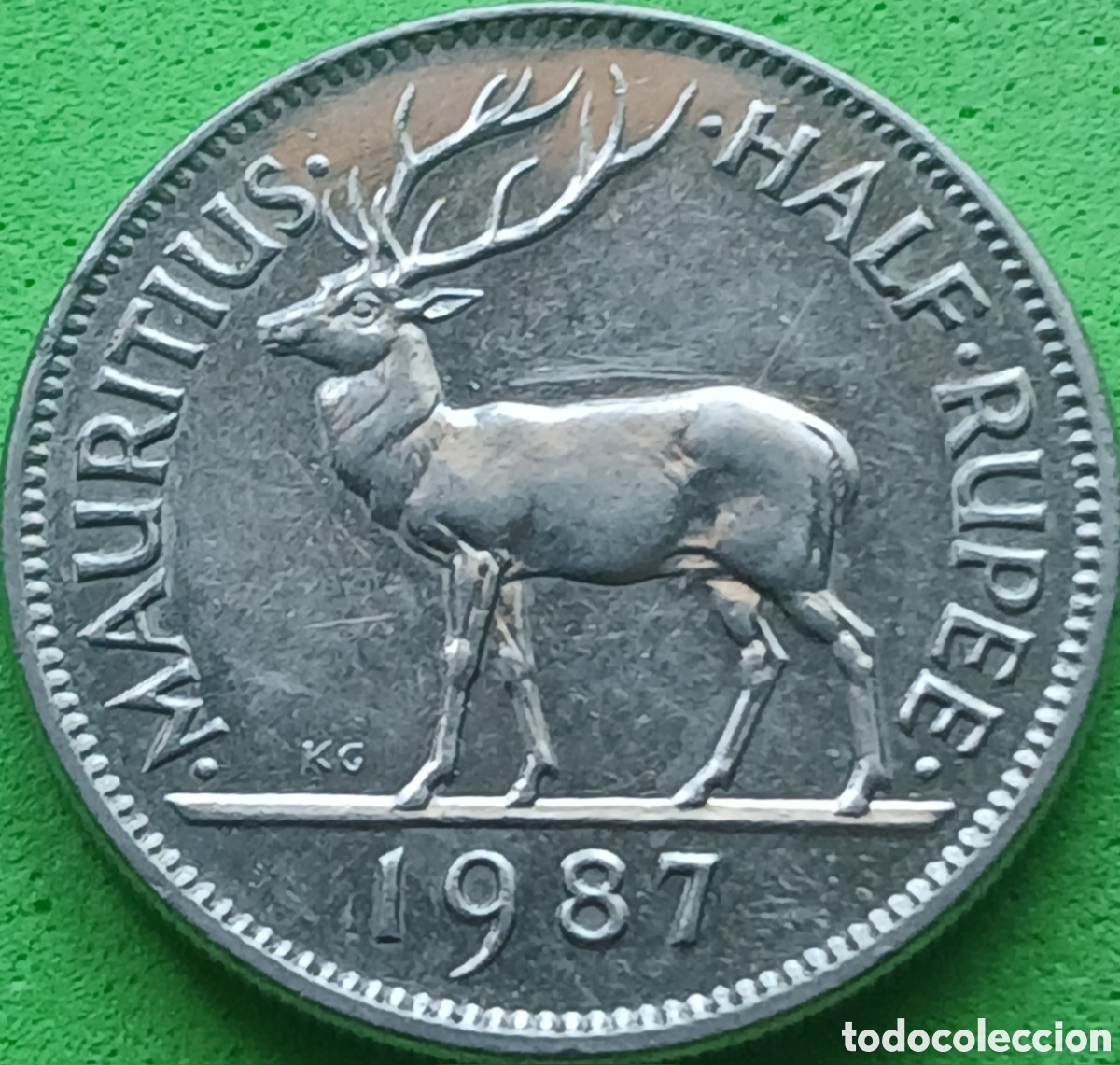 Monedas antiguas de &Aacute;frica: Mauricio half rupee 1987 km#54