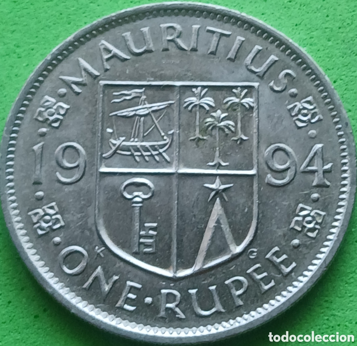 Monedas antiguas de &Aacute;frica: Mauricio one rupee 1994 km#55