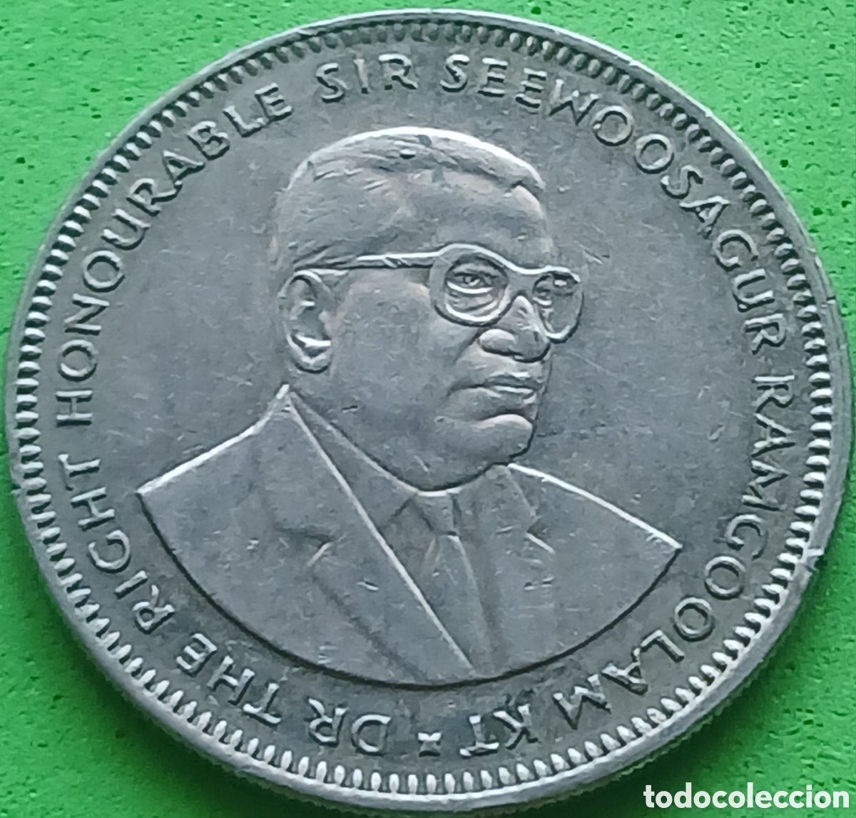 Monedas antiguas de &Aacute;frica: Mauricio one rupee 2002 km#55 - Foto 2
