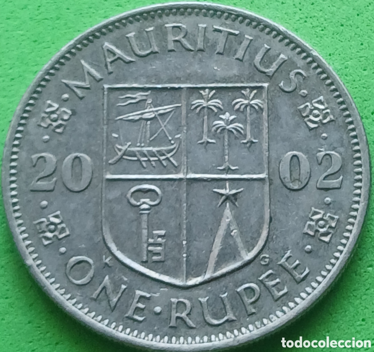 Monedas antiguas de &Aacute;frica: Mauricio one rupee 2002 km#55