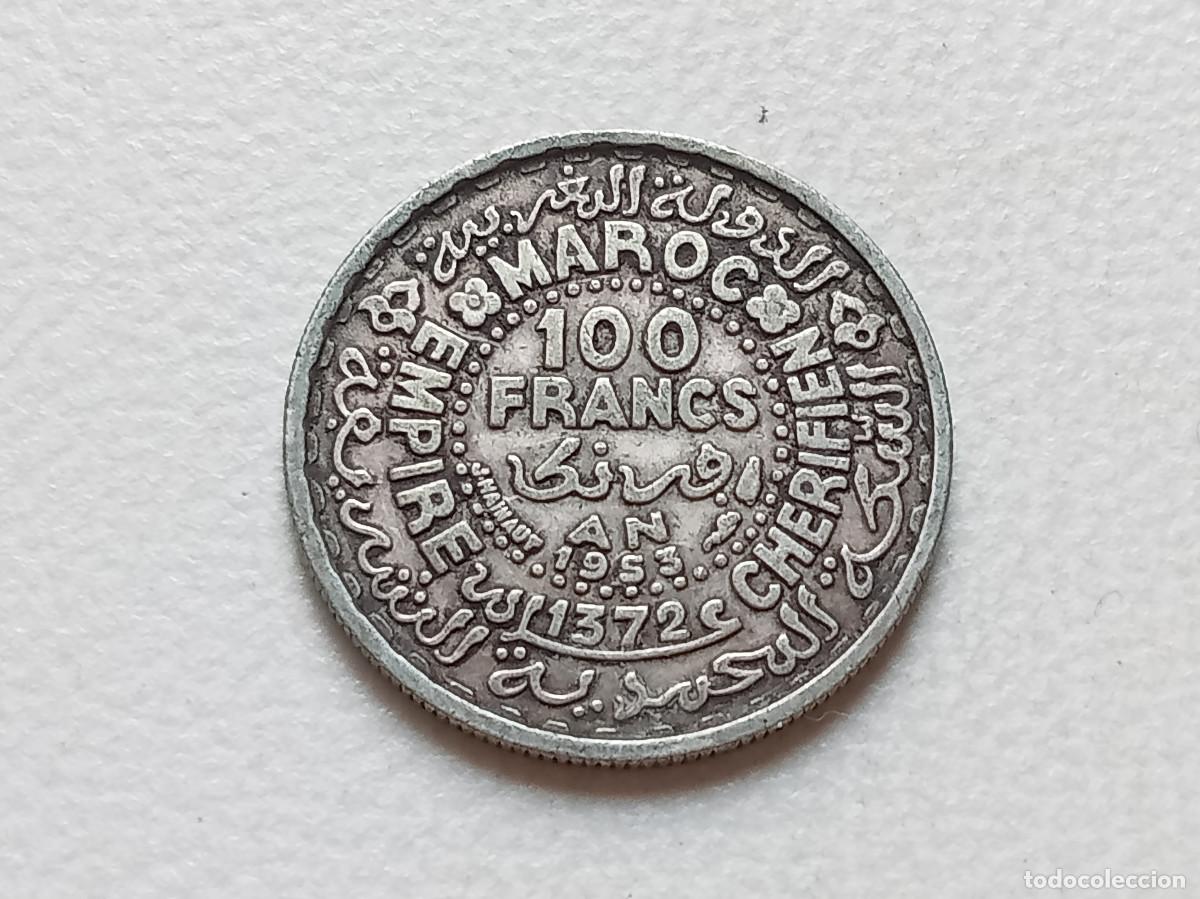 Monedas antiguas de &Aacute;frica: MARRUECOS 100 FRANCOS PLATA 1953 Y#52