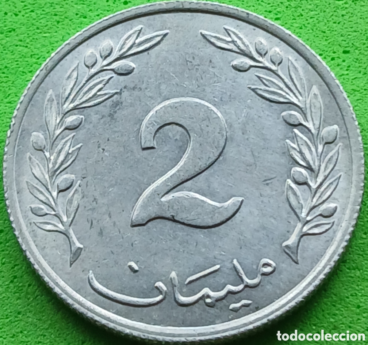 Monedas antiguas de &Aacute;frica: T&uacute;nez 2 millimes 1960 km#281