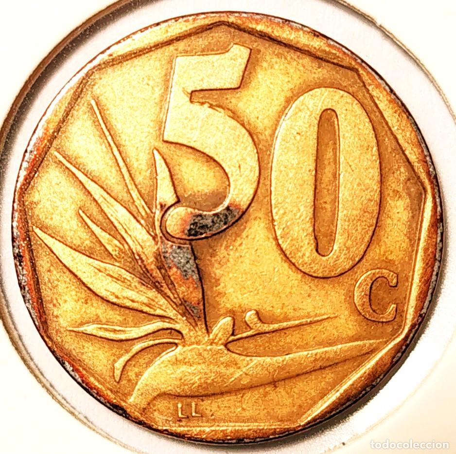 Monedas antiguas de &Aacute;frica: SUDAFRICA (1961-) - 50 CENTAVOS 1996 - REPUBLICA - FLORES - A - 5 GR. ACERO BRONCEADO - DIAMETRO 22